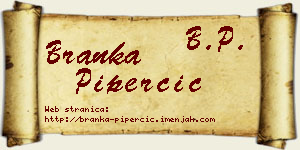 Branka Piperčić vizit kartica